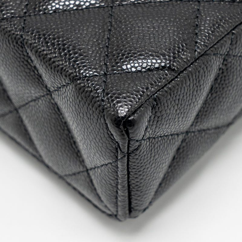 CHANEL 25P CC Top Handle Vanity Bag Caviar Black LGHW (Microchip)