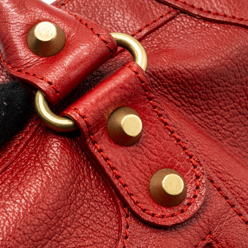Balenciaga city bag leather red LGHW