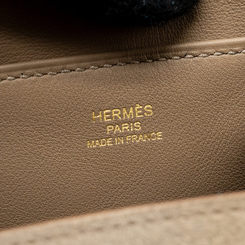 Hermes Mini Lindy Grizzly/Swift Gris Caillou/Etoupe GHW Stamp B