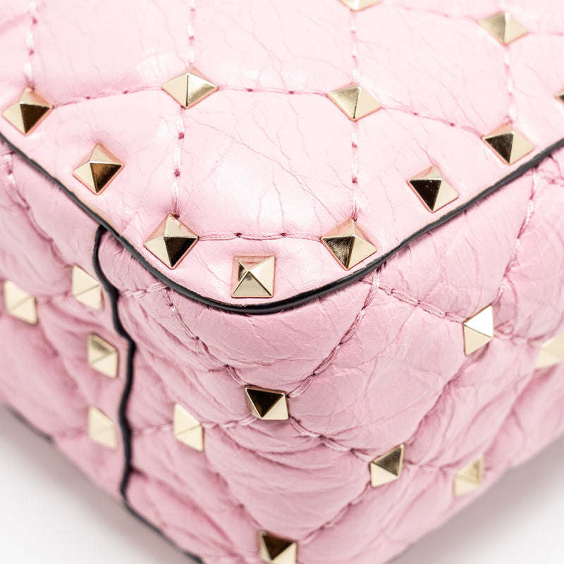 Valentino Medium Rockstud Spike Bag leather Pink GHW