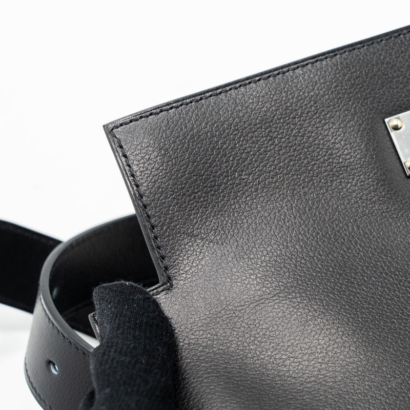 Hermes kelly messanger PM bag evergrain black SHW stamp B