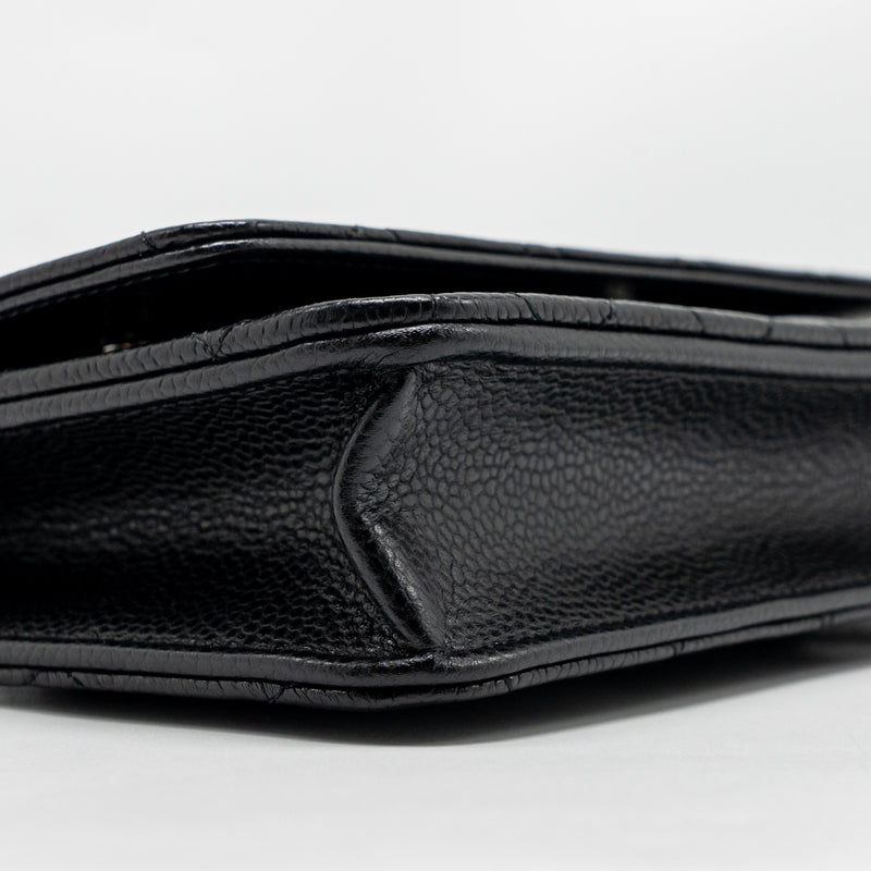 Chanel classic wallet on chain caviar black SHW (microchip)