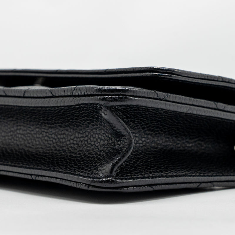 Chanel classic wallet on chain caviar black SHW (microchip)