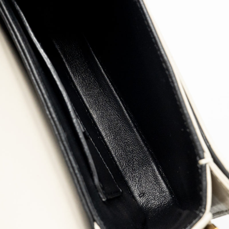 Saint Laurent Small SOlferino Satchel Crossbody Bag Calfskin White GHW