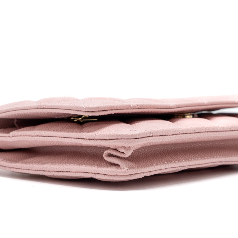 Chanel Classic Wallet On Chain Caviar Light Pink LGHW(Microchip)