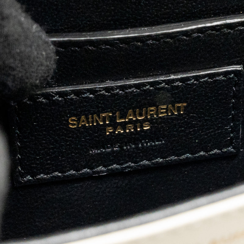 Saint Laurent Small SOlferino Satchel Crossbody Bag Calfskin White GHW