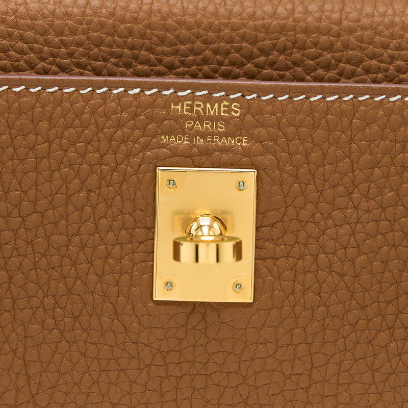 Hermes Kelly 25 Togo Gold GHW Stamp Z