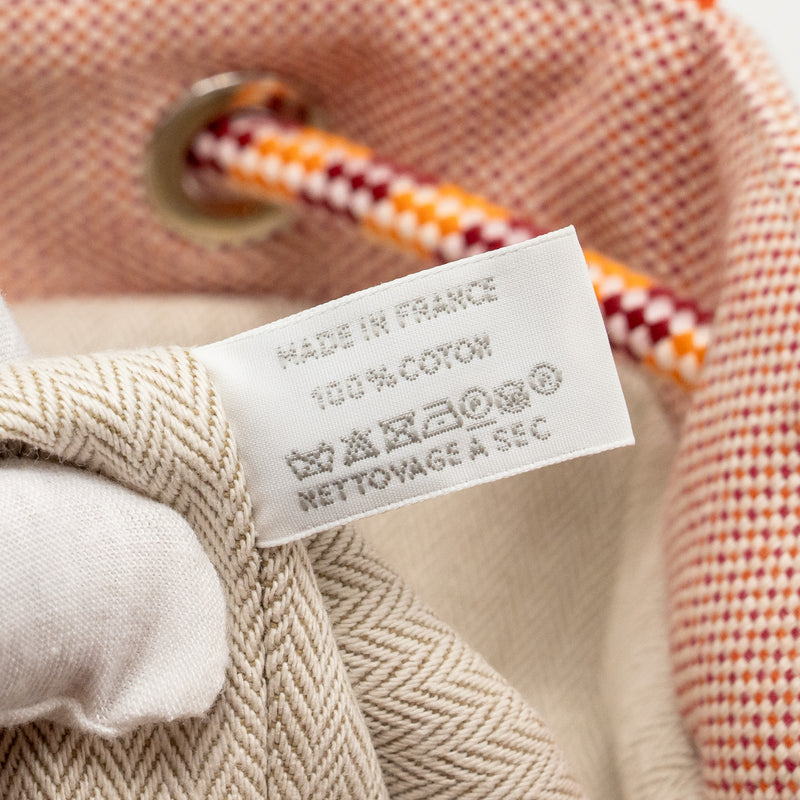 Hermes Les Cabanes backpack canvas pink / orange