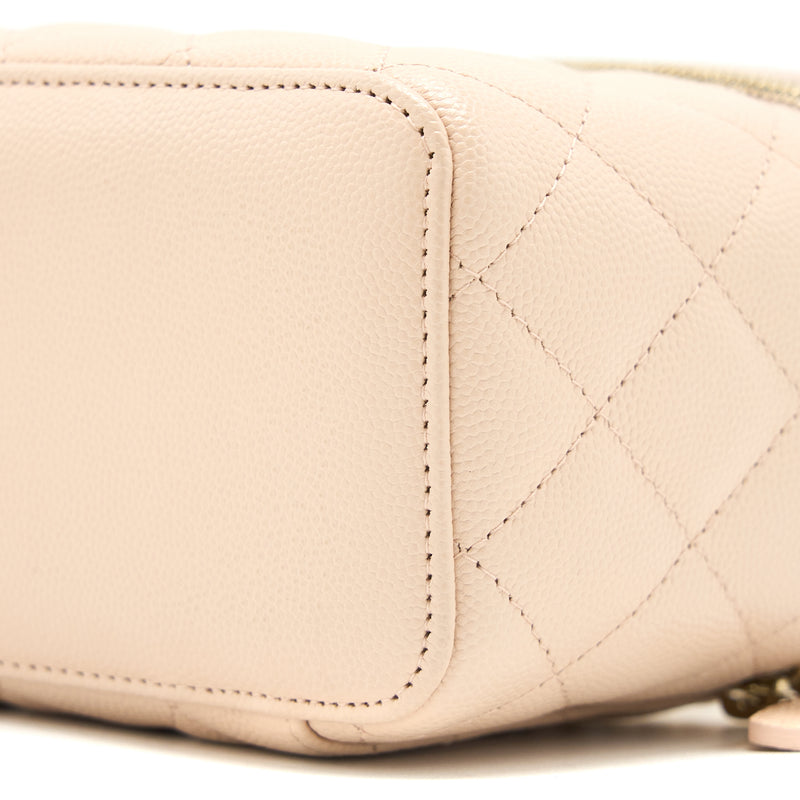 Chanel Long Vanity Case Caviar Light Beige LGHW