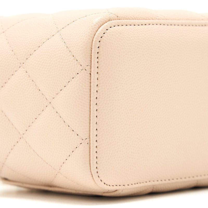 Chanel Long Vanity Case Caviar Light Beige LGHW
