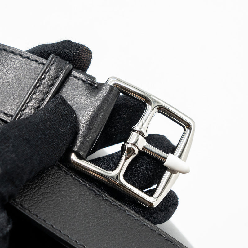 Hermes kelly messanger PM bag evergrain black SHW stamp B