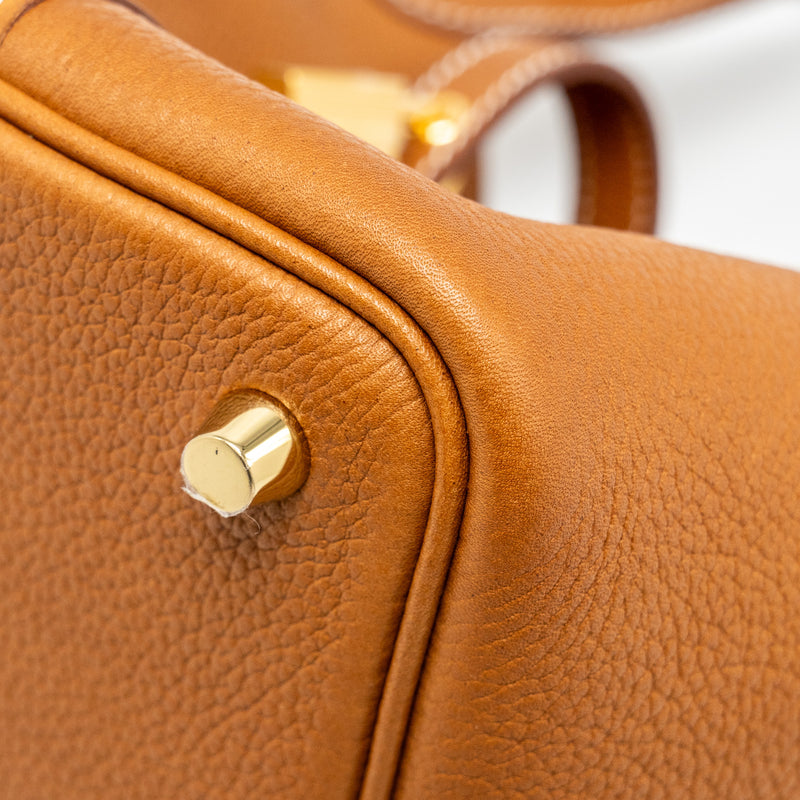 Hermes Picotin 18 Lock Bag Barenia Faubourg Fauve GHW Stamp W