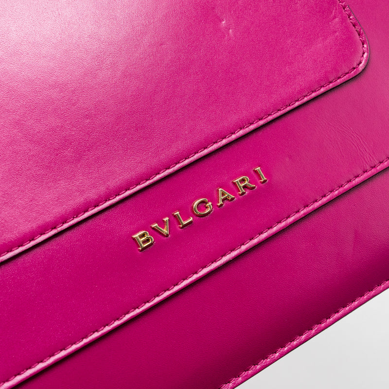 Bvlgari Serpenti forever flap bag calfskin dark pink GHW