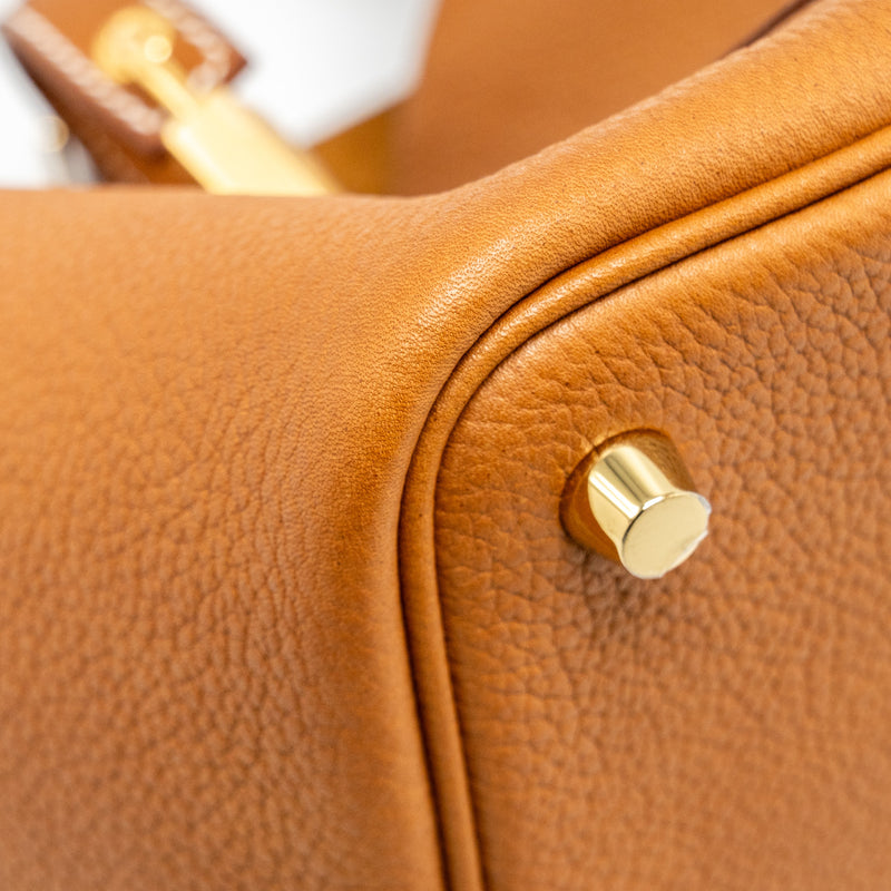 Hermes Picotin 18 Lock Bag Barenia Faubourg Fauve GHW Stamp W