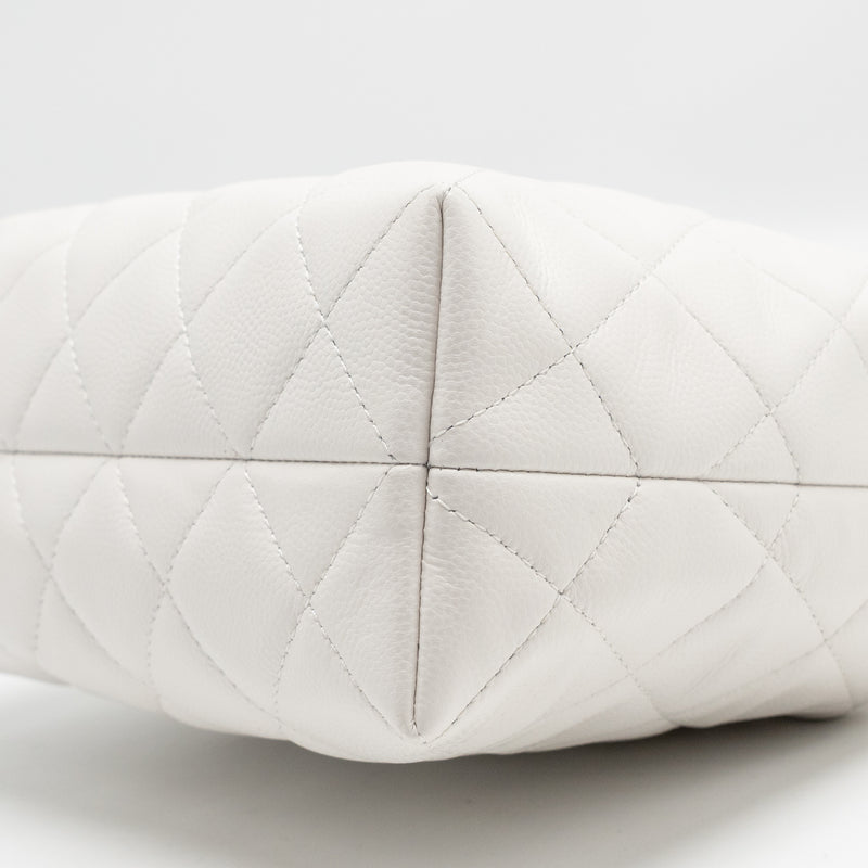 Chanel 25S Coco Crush Handle Bag Caviar White LGHW (Microchip)