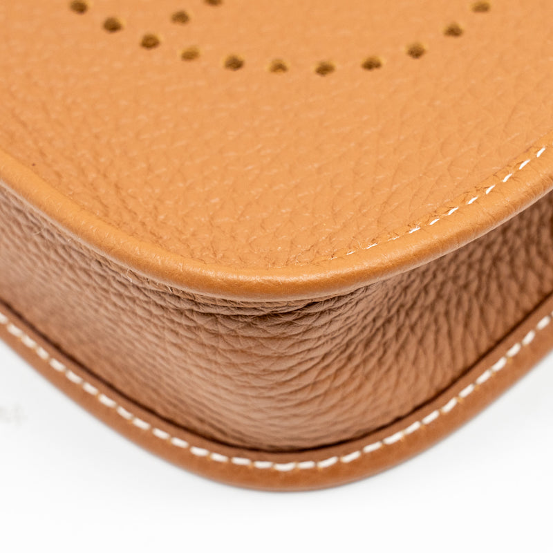 Hermes Mini evelyn Clemence Gold SHW stamp W