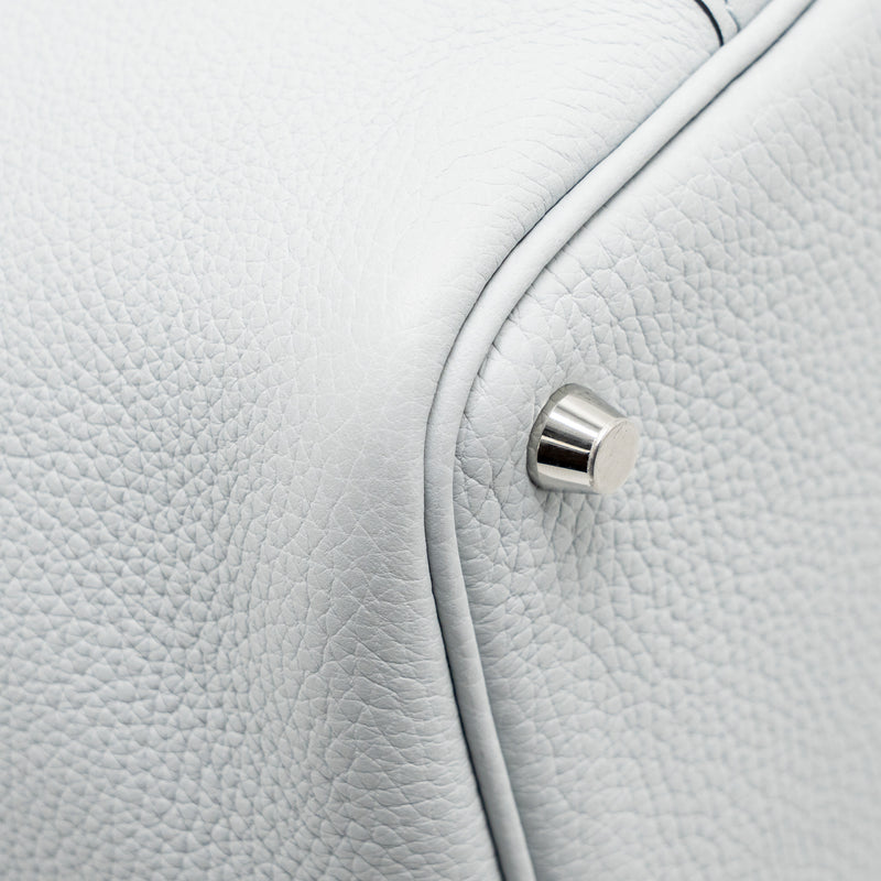 Hermes Picotin 18 Lock Bag Clemence Bleu Pale SHW Stamp U