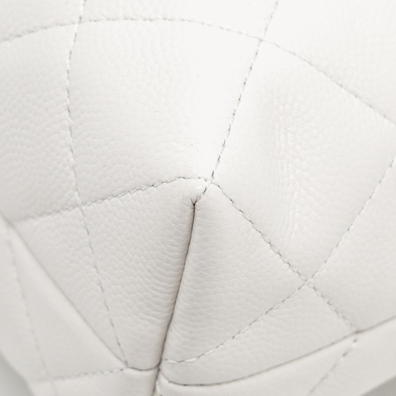 Chanel 25S Coco Crush Handle Bag Caviar White LGHW (Microchip)
