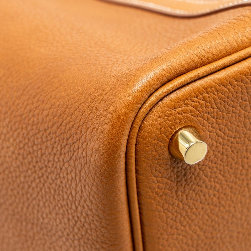 Hermes Picotin 18 Lock Bag Barenia Faubourg Fauve GHW Stamp W