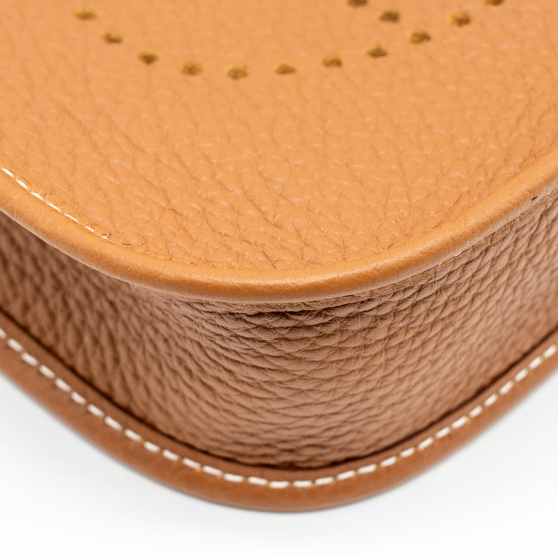 Hermes Mini evelyn Clemence Gold SHW stamp W