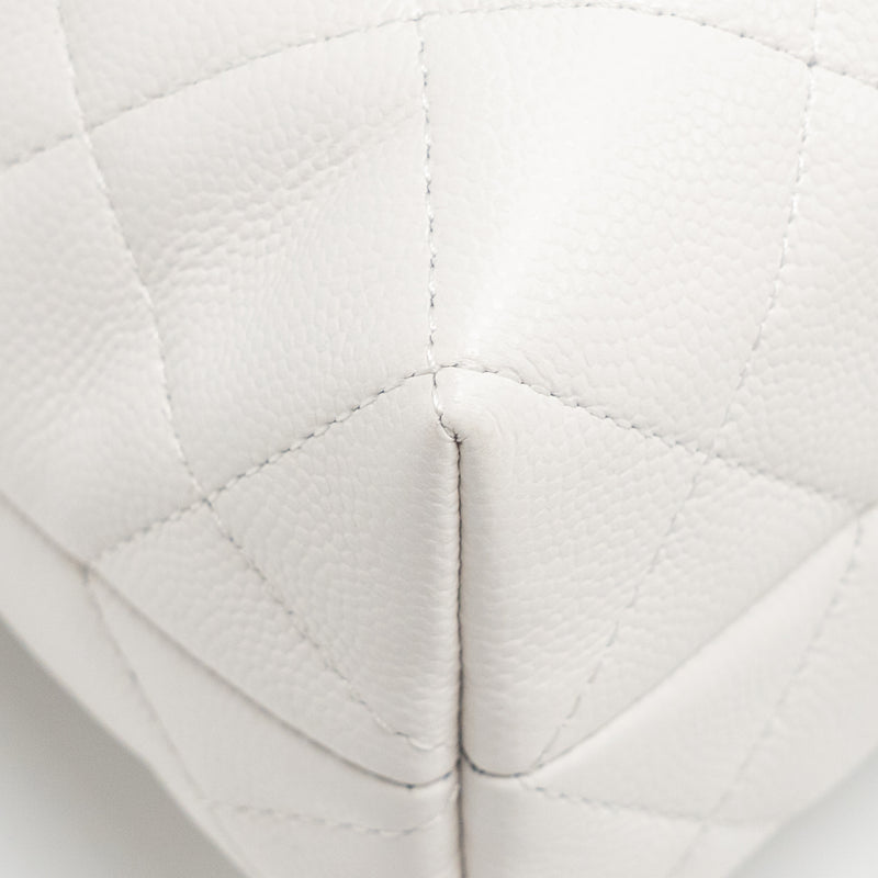 Chanel 25S Coco Crush Handle Bag Caviar White LGHW (Microchip)