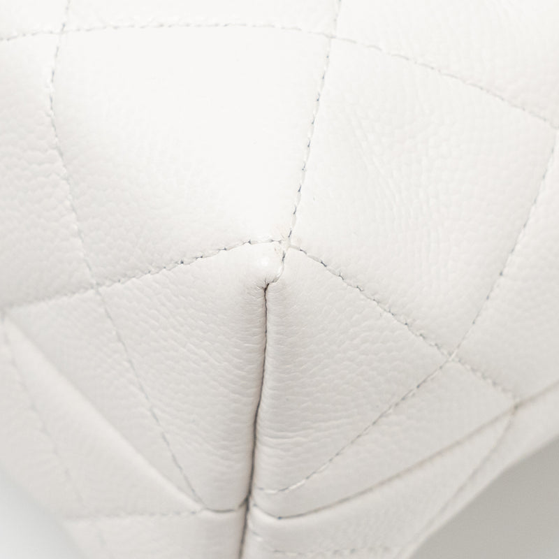 Chanel 25S Coco Crush Handle Bag Caviar White LGHW (Microchip)