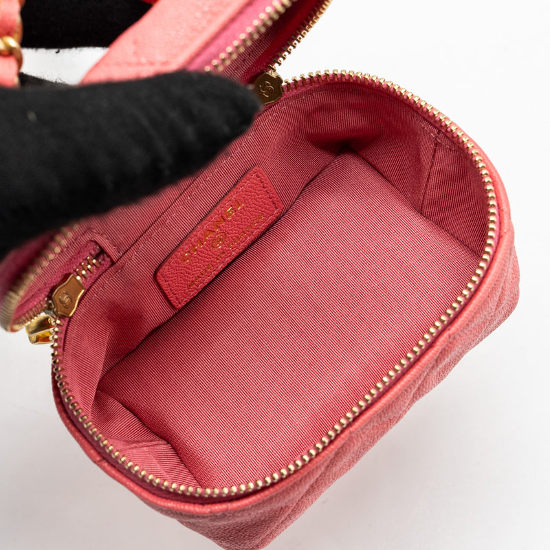 Chanel Top Handle Mini Vanity Bag Caviar Pink GHW