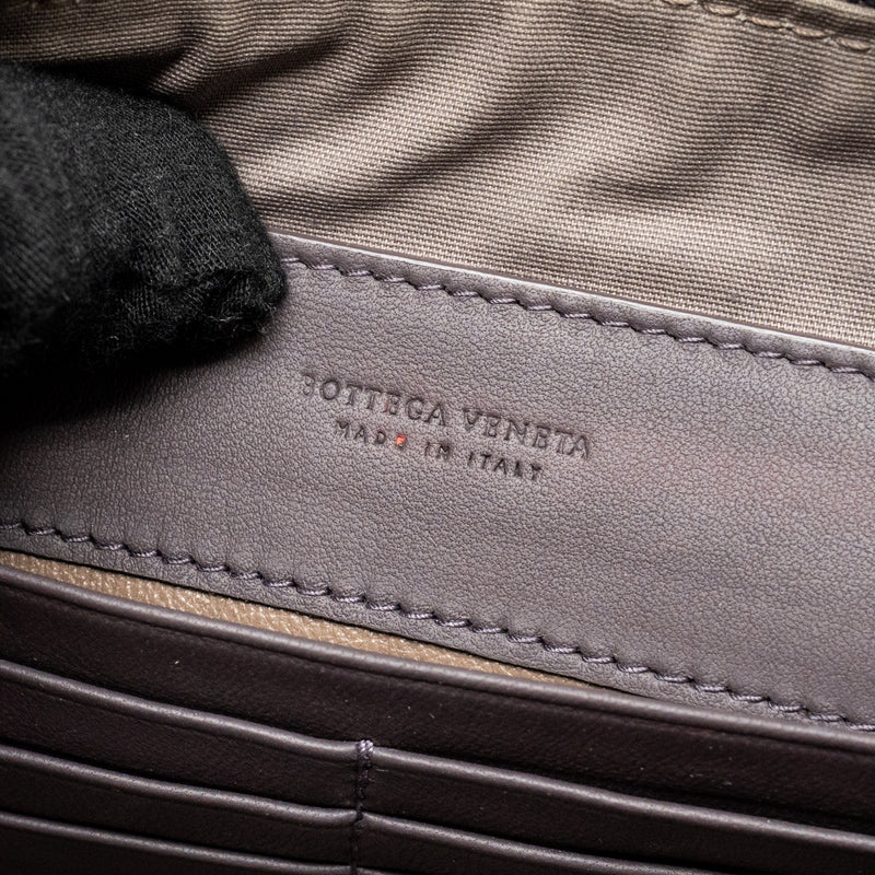 Bottega Veneta Intrecciato Clutch Leather Brown SHW