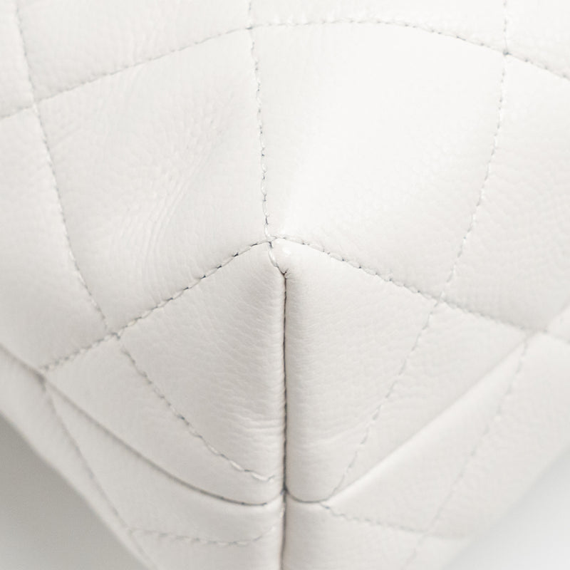 Chanel 25S Coco Crush Handle Bag Caviar White LGHW (Microchip)