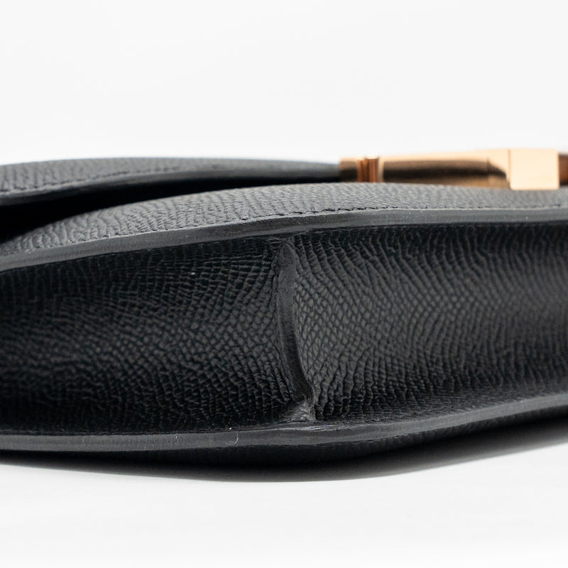 Hermes Constance Elan Epsom Black RGHW Stamp K