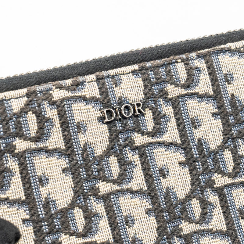 Dior Wallet On Strap Oblique Jacquard Canvas/Leather Blue SHW