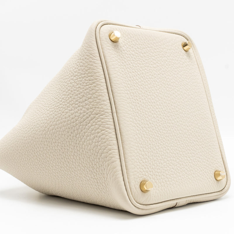 Hermes Picotin 18 touch lock bag clemence / ostrich beton GHW stamp B