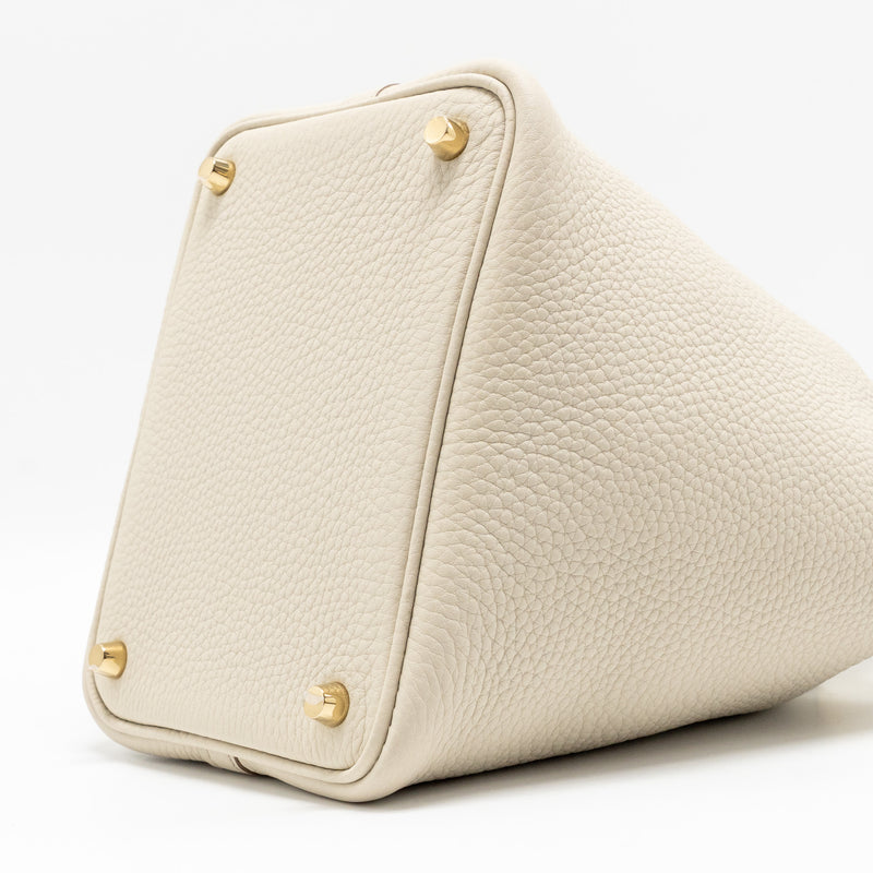 Hermes Picotin 18 touch lock bag clemence / ostrich beton GHW stamp B