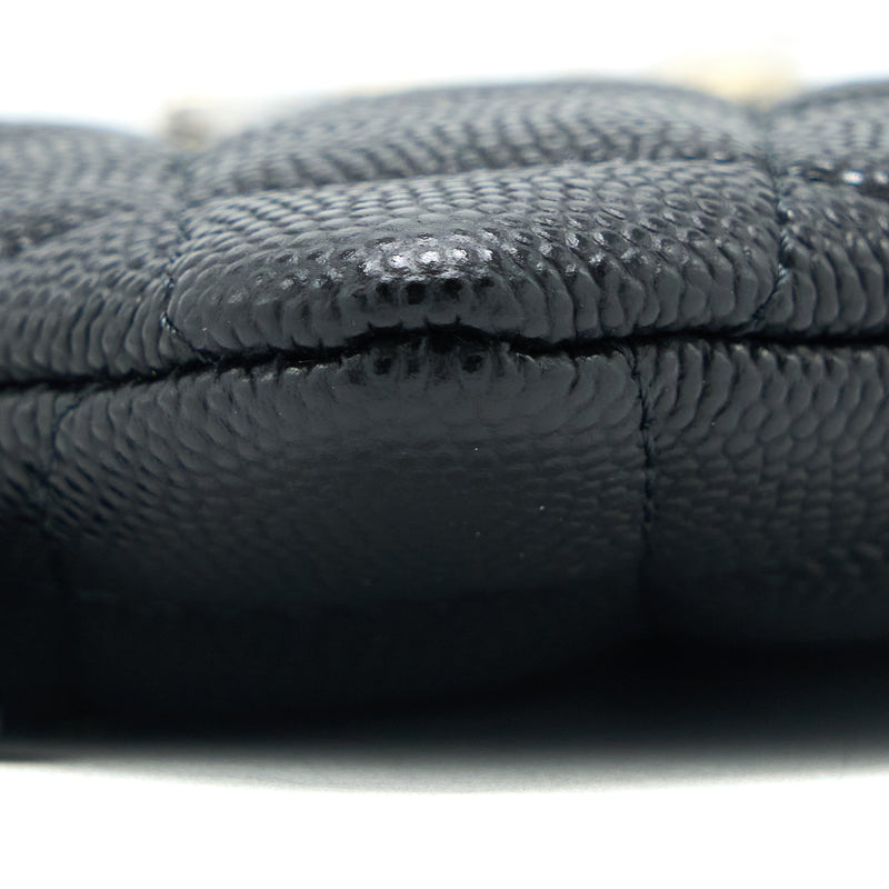 Chanel 23C Zipped Coin Purse Caviar Black LGHW (Microchip)