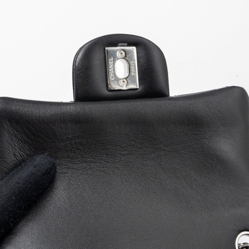 Chanel mini square flap bag lambskin black SHW (microchip)