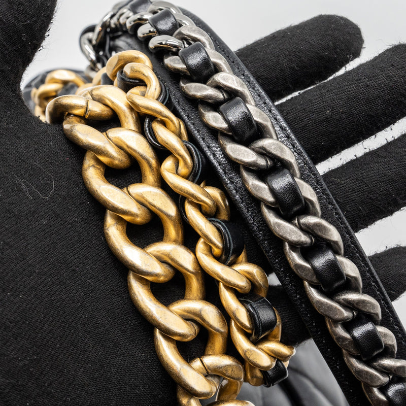 Chanel Medium 19 Bag Goatskin Black Multicolour hardware