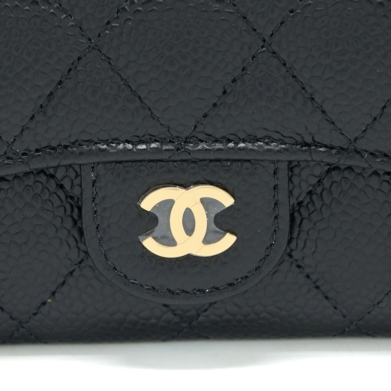 Chanel Classic Flap Card Holder Caviar Black GHW (Microchip)