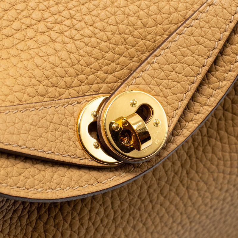 Hermes Mini Lindy Clemence Biscuit GHW Stamp B with Rodeo and Twilly (Sell in A Set)
