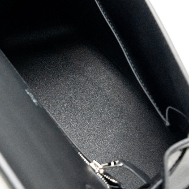 Hermes Kelly 25 Sellier Toile H/Swift Ecru-Black/Black SHW Stamp K