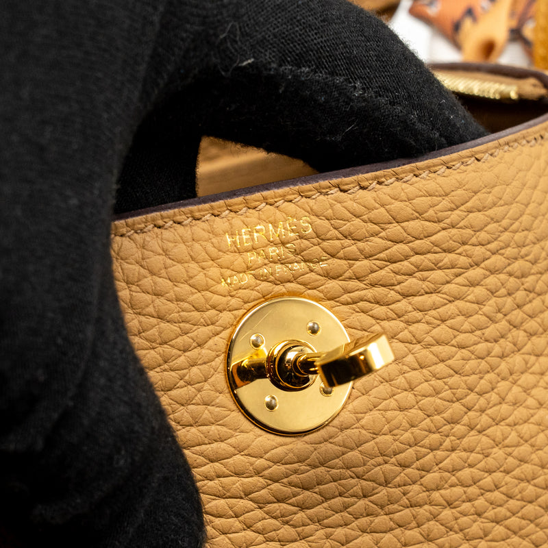 Hermes Mini Lindy Clemence Biscuit GHW Stamp B with Rodeo and Twilly (Sell in A Set)