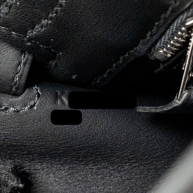 Hermes Kelly 25 Sellier Toile H/Swift Ecru-Black/Black SHW Stamp K