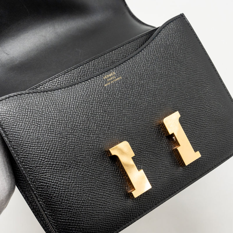 Hermes Mini Constance epsom black RGHW stamp Y