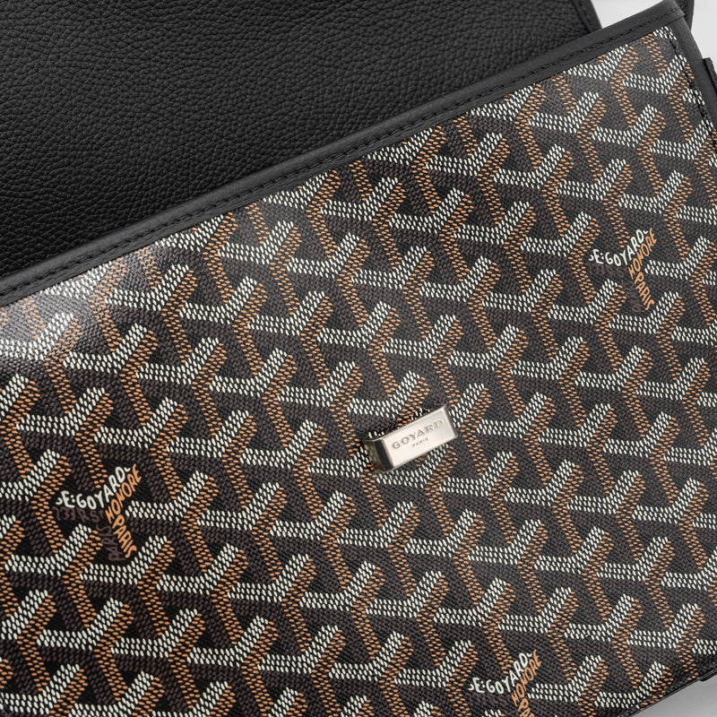 Goyard Belvedere MM messanger bag goyardline canvas / calfskin black SHW