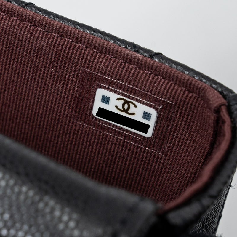 Chanel Mini Clutch With Chain Caviar Black LGHW (microchip)
