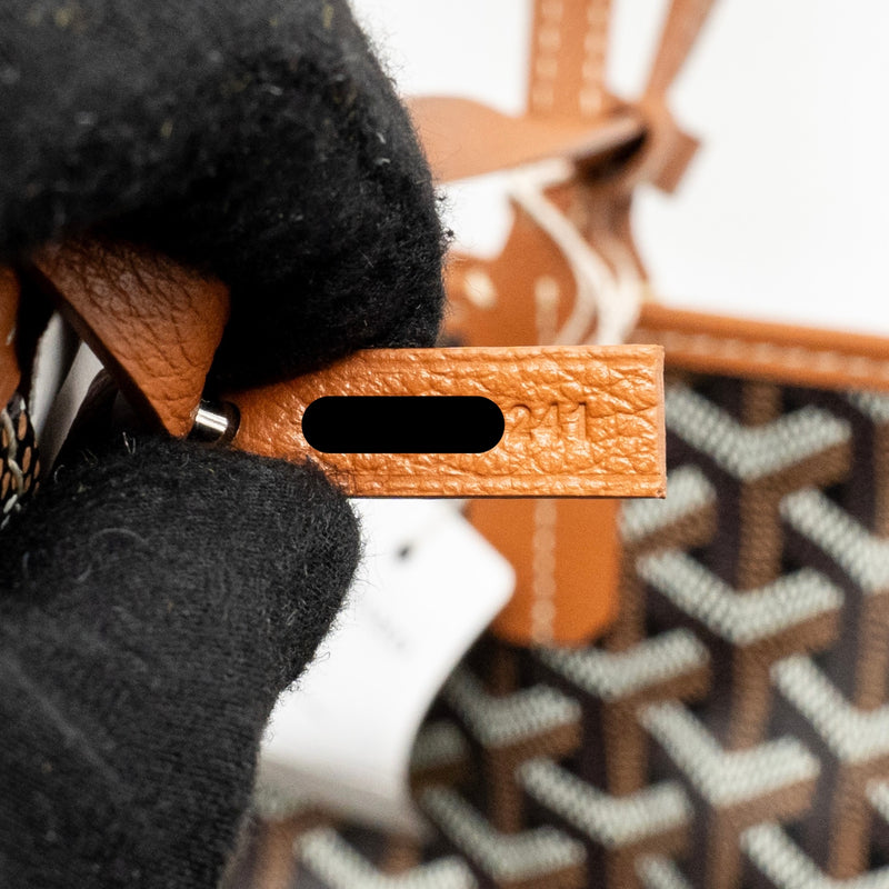 Goyard Saint Louis GM Tote Goyardine Canvas Black/Brown SHW