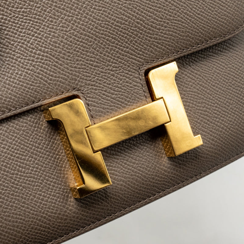 HERMES Mini Constance Epsom Gris Etain GHW Stamp Z