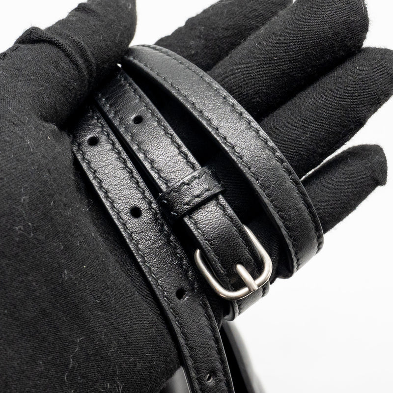 Balenciaga B. Shoulder Bag Quilted Calfskin Black Ruthenium Hardware