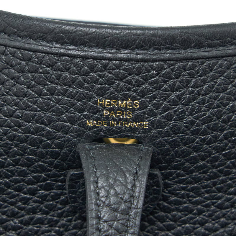 Hermes Mini Evelyne Clemence Black GHW Stamp D