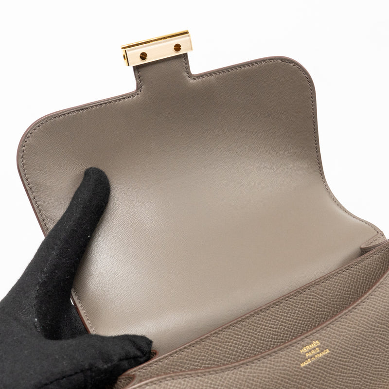 HERMES Mini Constance Epsom Gris Etain GHW Stamp Z