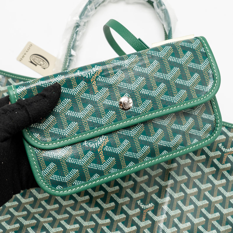 Goyard Saint Louis PM Tote Goyardine Canvas Green SHW